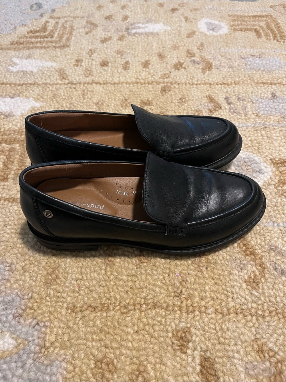 Black Leather Slip-On Loafers